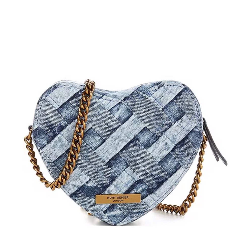 Kurt Geiger London Kensington Denim Heart Crossbody Bag